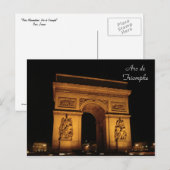 Pariser Illuminationen: Arc de Triomphe Postkarte (Vorne/Hinten)