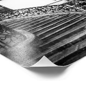 Pariser Innenhof und Treppen - Schwarz und Weiß Fotodruck (Ecke)