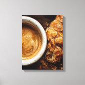 Pariser Kaffee & Croissant-Kunst Leinwanddruck (Vorderseite)
