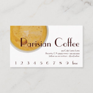 Pariser Kaffee-Getränk-Loyalität/Lochkarte Treuekarte
