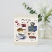 Pariser Kaffee- und Konditorei-Leckerei Postkarte (Stehend Vorderseite)