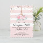 Pariser Kinderdusche Einhorn Bläserdusche Einladun Einladung (Stehend Vorderseite)