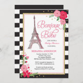 Pariser Kinderdusche Einladung/Einladung Einladung (Vorne/Hinten)