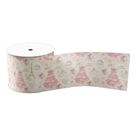 Pariser Kokette Staubiges Rosa Toile Weihnachten Ripsband