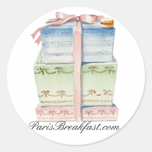 Pariser Konditorei Runder Aufkleber (Vorderseite)