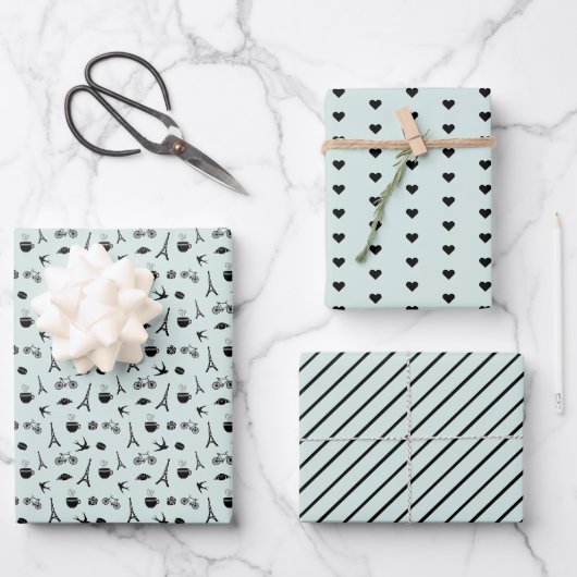 Pariser Koordinationsmuster Geschenkpapier Set (Vorderseite)