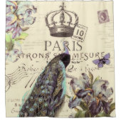 Pariser Kronenpfau Duschvorhang (Vorderseite)