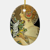 Pariser Lady and Feather 1899 Keramikornament (Vorne)