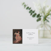 Pariser Lady auf schwarz Visitenkarte (Stehend Vorderseite)