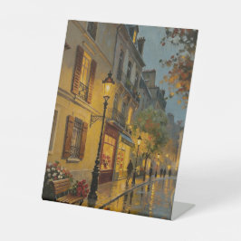 Pariser Lampenlicht Stadt Kunst Sockelschild