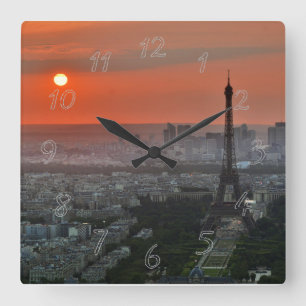 Pariser Landschaft Quadratische Wanduhr
