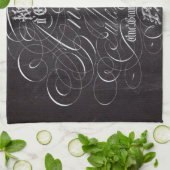 Pariser Landschalkboard Französische Schriften Geschirrtuch (Gefaltet)