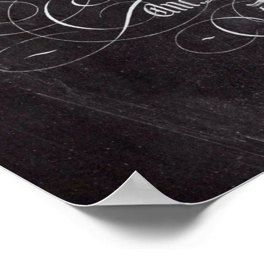 Pariser Landschalkboard Französische Schriften Poster (Ecke)