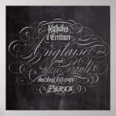 Pariser Landschalkboard Französische Schriften Poster (Vorne)