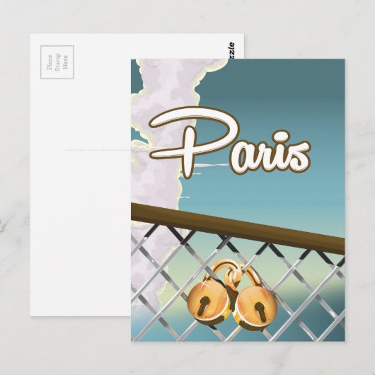 Pariser Liebe Postkarte (Vorne/Hinten)