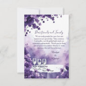 Pariser Liebe: Purple Flowers & Eiffel Wedding Dankeskarte (Rückseite)