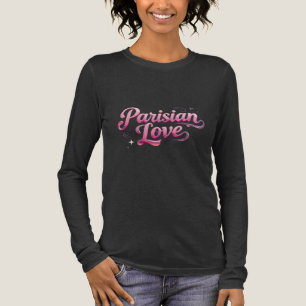 Pariser Liebe Retro-Neon-Schrift Langarm-T-Shirt Tri-Blend Shirt