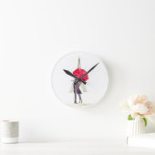 Pariser Liebe - Roter Schirm Hochzeitstag Runde Wanduhr (Zuhause)