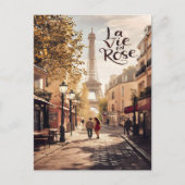 Pariser Liebe Spaziergang durch den Eiffelturm Postkarte (Vorderseite)