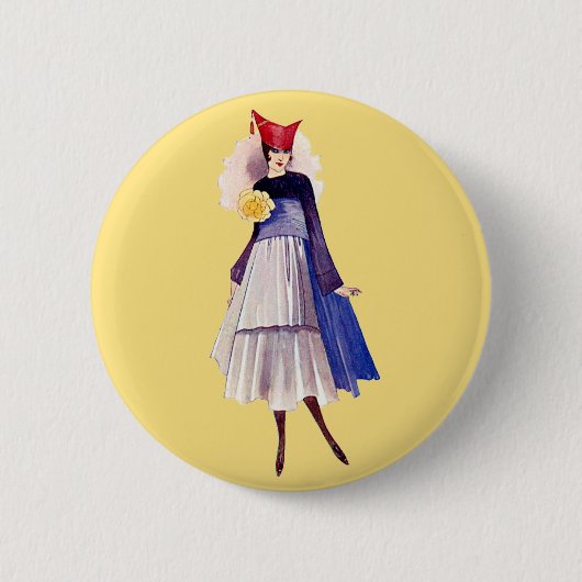 Pariser Mädchen Button (Vorderseite)