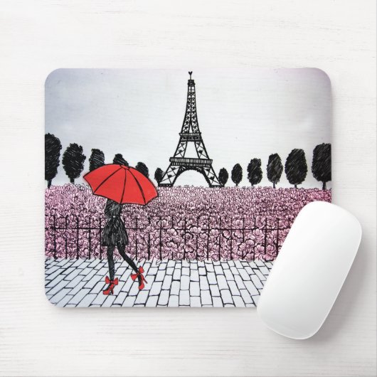 Pariser Mädchen Mousepad (Mit Mouse)