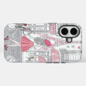 Pariser Mädchen – Süßer Eiffelturm & Café-Straße Case-Mate iPhone Hülle (Rückseite (Horizontal))