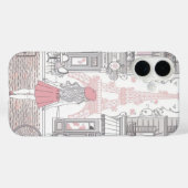 Pariser Mädchen – Süßer Eiffelturm & Café-Straße Case-Mate iPhone Hülle (Rückseite (Horizontal))