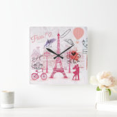 Pariser Magie Quadratische Wanduhr (Zuhause)