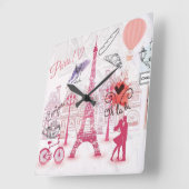 Pariser Magie Quadratische Wanduhr (Winkel)