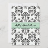 Pariser Minze und schwarze Brautparty-Einladungen Einladung (Rückseite)