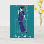 Pariser Mode aus den 20er Jahren Karte (Gelbe Blume)