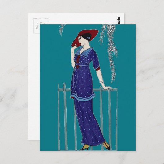 Pariser Mode aus den 20er Jahren Postkarte (Vorne/Hinten)
