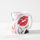 Pariser Mode, kalligrafisches Eiffelturm-Muster. Kaffeetasse (VorderseiteRechts)