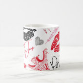 Pariser Mode, kalligrafisches Eiffelturm-Muster. Kaffeetasse (Mittel)