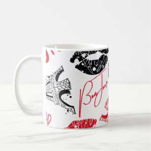 Pariser Mode, kalligrafisches Eiffelturm-Muster. Kaffeetasse