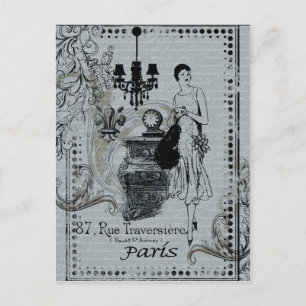 Pariser Mode Postkarte