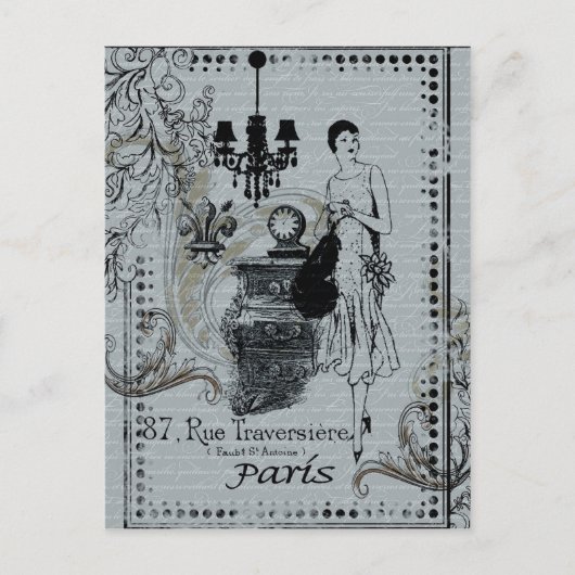 Pariser Mode Postkarte (Vorderseite)