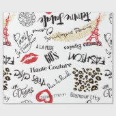 Pariser Mode und Glamour nahtlos Geschenkpapier (Flach)