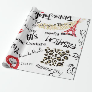 Pariser Mode und Glamour nahtlos Geschenkpapier
