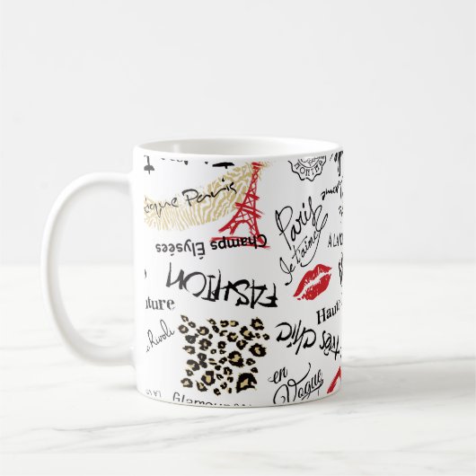 Pariser Mode und Glamour nahtlos Kaffeetasse (Links)