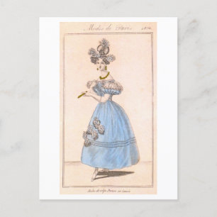 Pariser Modeentwurf 1830 Postkarte