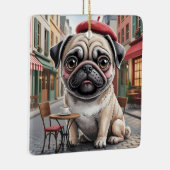 Pariser Mops im Straßenkaffeehaus Keramikornament (Rechts)