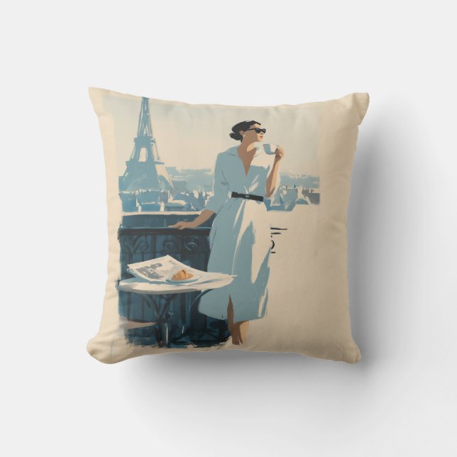 Pariser Morgenkaffee Eleganz Kissen (Vorderseite)