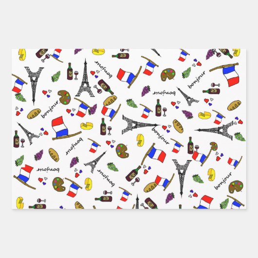 Pariser Musterpapier Geschenkpapier Set (Vorderseite 3)