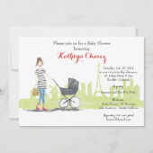 Pariser Mutter: Französisch-themenorientierte Einladung (Vorderseite)