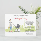 Pariser Mutter: Französisch-themenorientierte Einladung (Stehend Vorderseite)