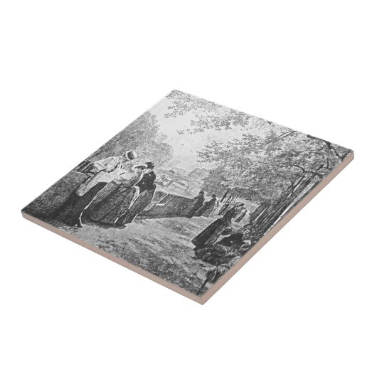 Pariser Nachmittag Fliese (Seite)