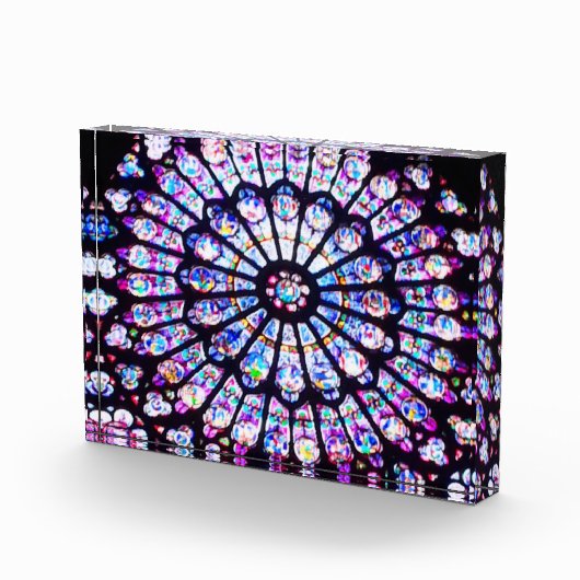 Pariser Notre-Dame-Buntglas - Das Rose-Fenster Fotoblock (Rechts)