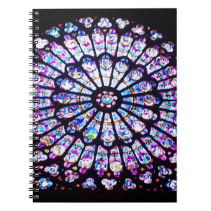 Pariser Notre-Dame-Buntglas - Das Rose-Fenster Notizblock