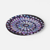 Pariser Notre-Dame-Buntglas - Das Rose-Fenster Pappteller (Schrägansicht)